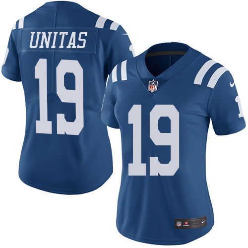 Indianapolis Colts #19 Limited Johnny Unitas Royal Blue Nike NFL Women JerseyVapor Untouchable jerseys->youth nfl jersey->Youth Jersey